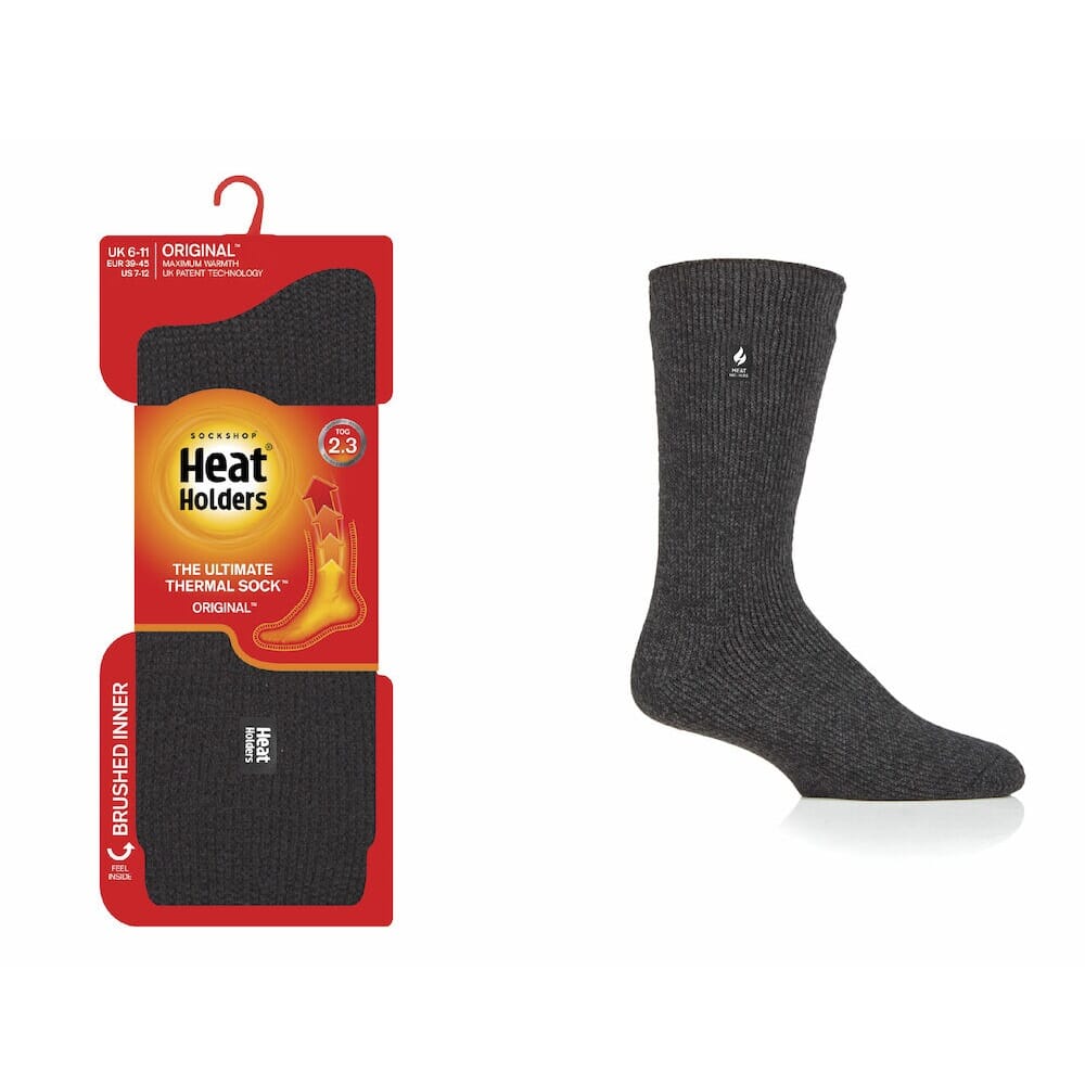 Mens Heat Holders Socks 6-11 Charcoal - Eden Mobility