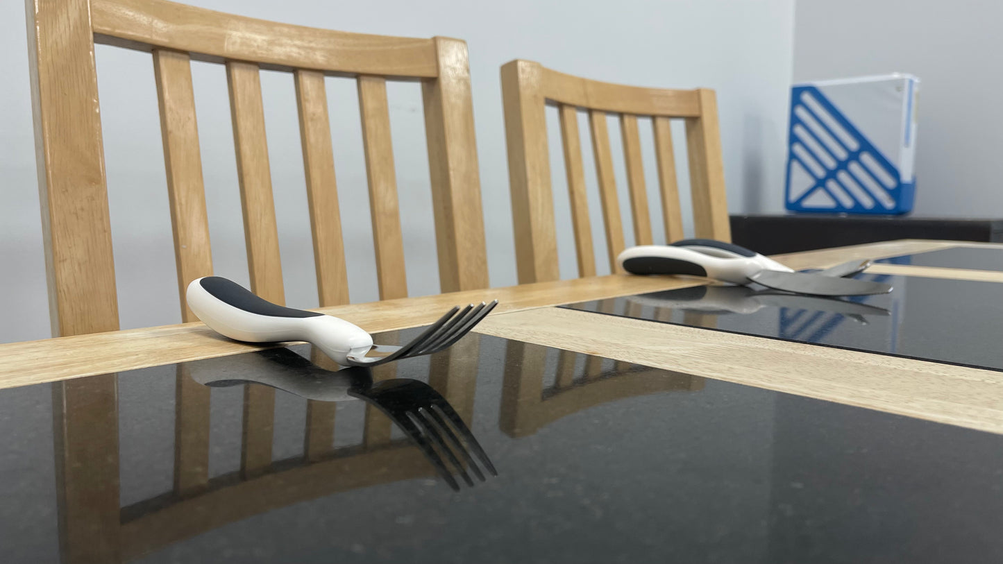Kura Care Black And White Cutlery Set - Eden Mobility