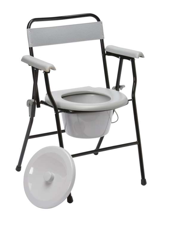 Sturdy Steel Folding Commode