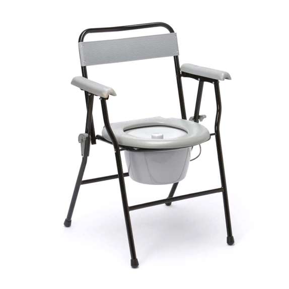 Sturdy Steel Folding Commode