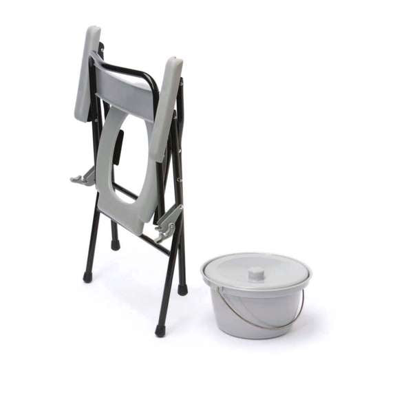 Sturdy Steel Folding Commode