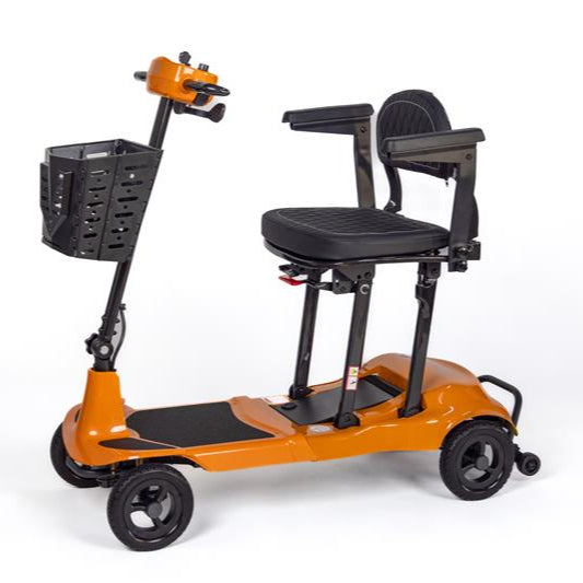 Orange mobility scooter