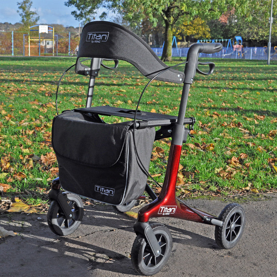 ABLE2 Titan Carbon Rollator In Red