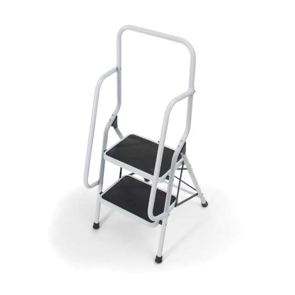 step ladder with safety handrails