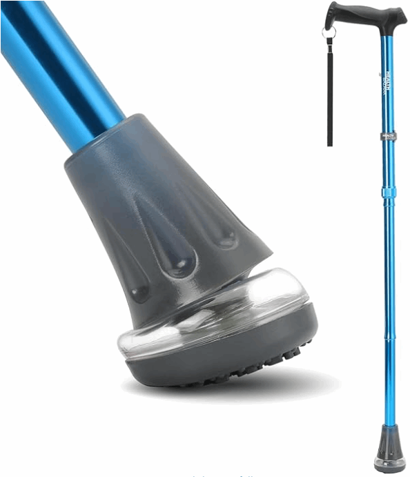 Rehand Height Adjustable, Folding Walking Stick | Air Cushion & Wide Base - Eden Mobility
