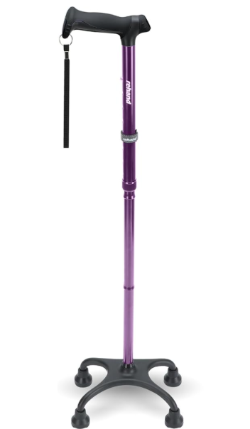 Rehand Height Adjustable, Folding Walking Stick | Air Cushion & Wide Base - Eden Mobility