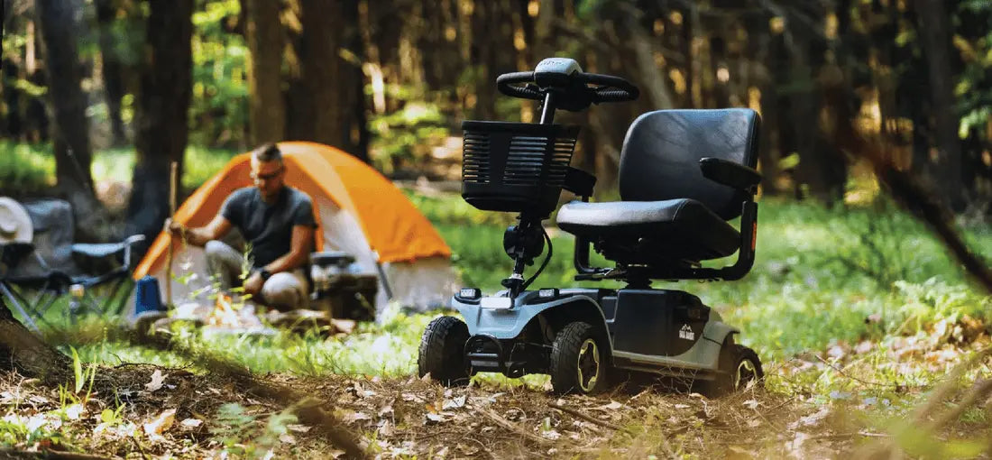 Mobility scooter outside in field