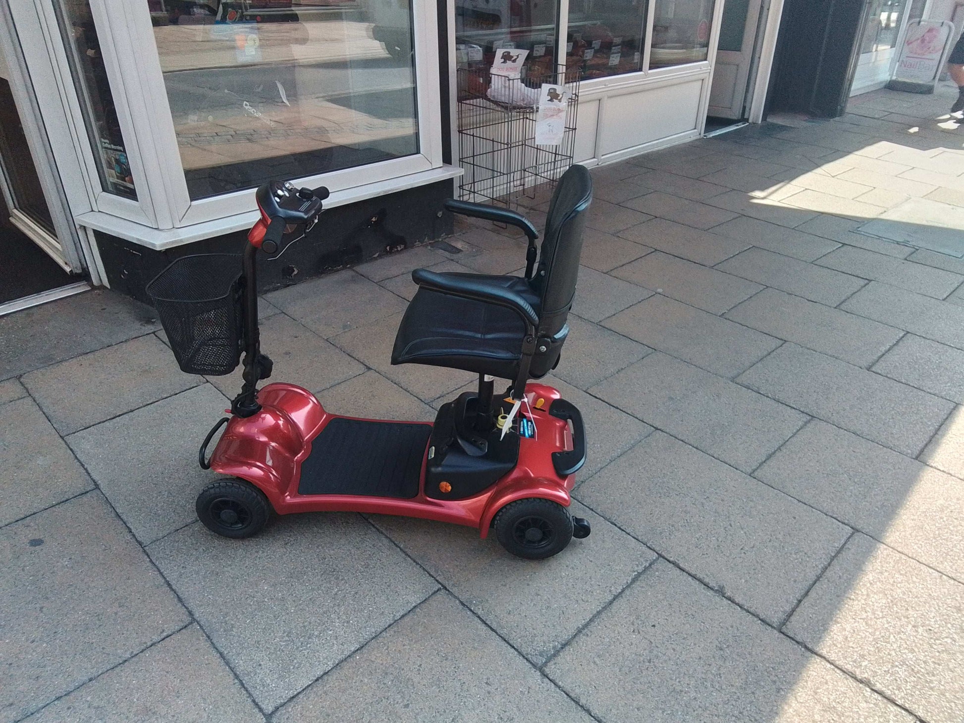 The Red Electric Mobility Ultralite 480 outside