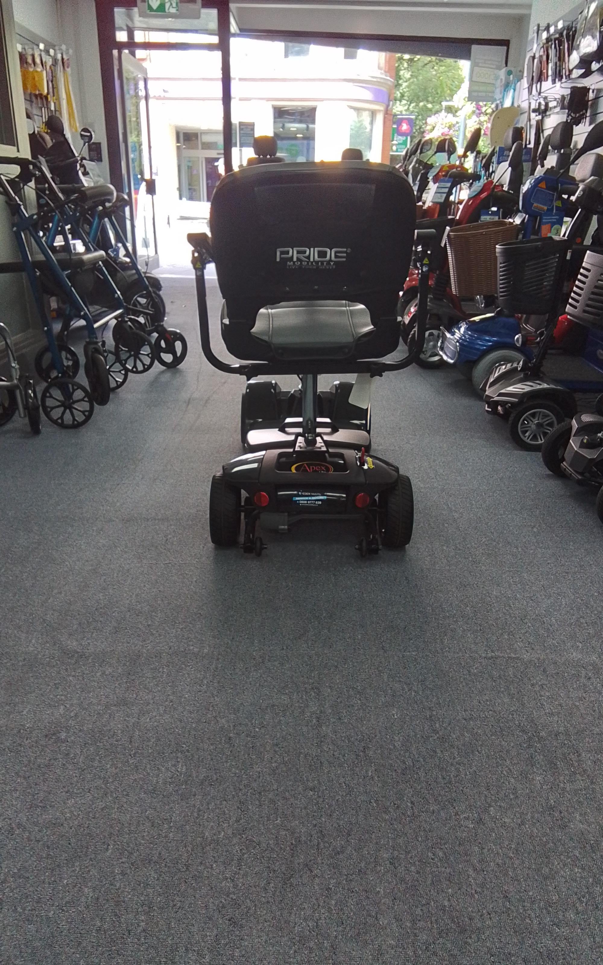 Pride Apex Rapid in Black | Refurbished Mobility Scooter Derby