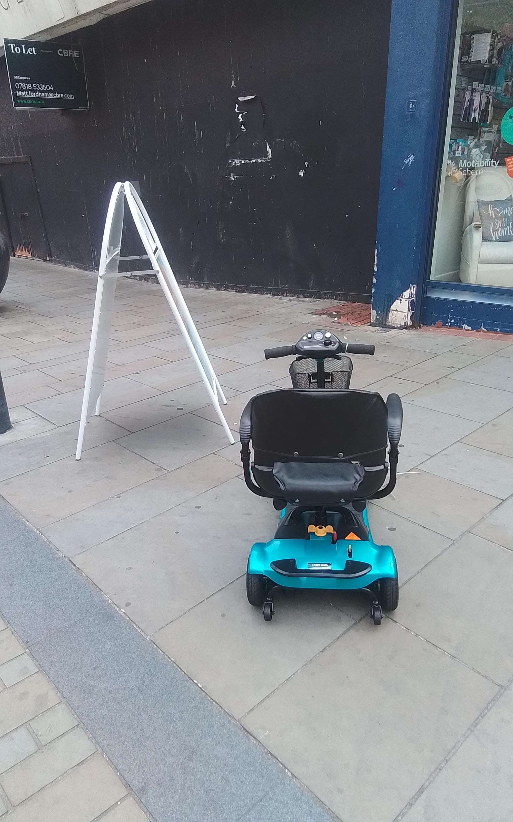 Electric Mobility Ultralite 480 in Teal | Refurbished Mobility Scooter Derby