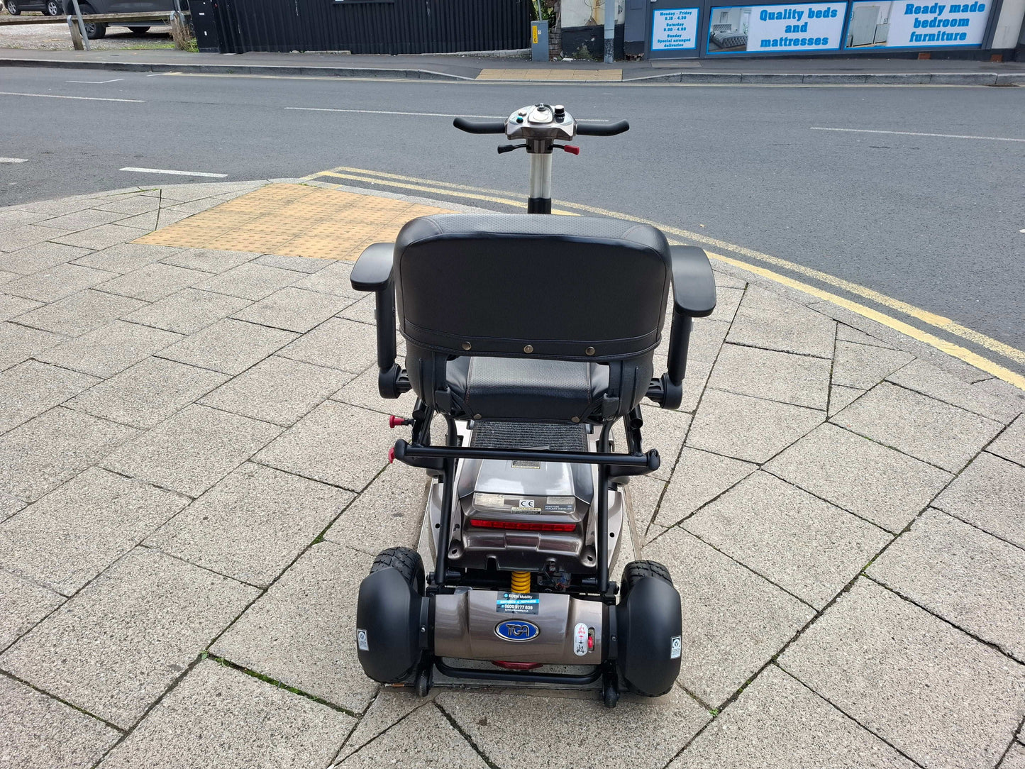 Back of the TGA Maximo mobility scooter in bronze