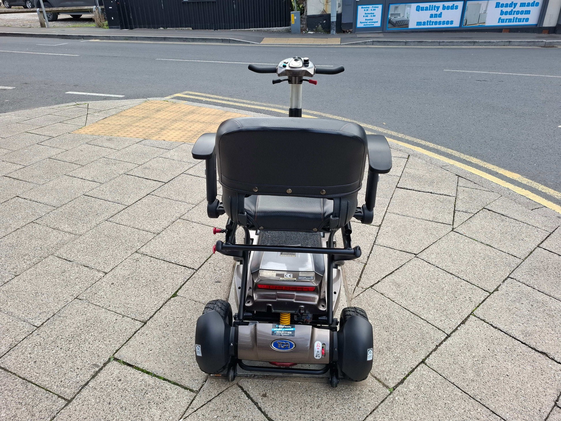 Back of the TGA Maximo mobility scooter in bronze
