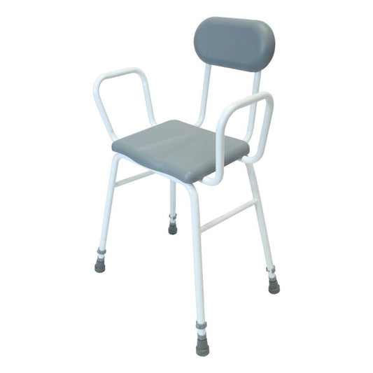 Pu Mould Stool W.Arms + Padded Back - Eden Mobility