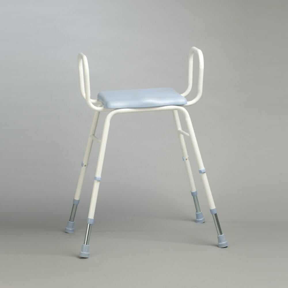 Pu Moulded Stool Adj Height With Arms - Eden Mobility