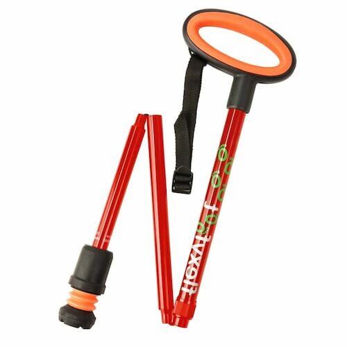 Flexyfoot Folding Stick - Red (Oval) - Eden Mobility