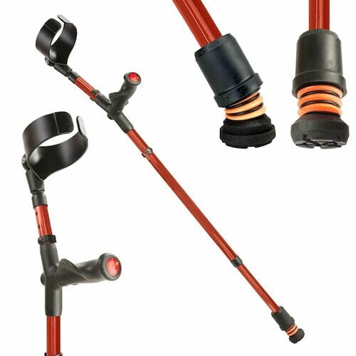 Flexyfoot Cc C Grip D-Adj Crutch Red L - Eden Mobility