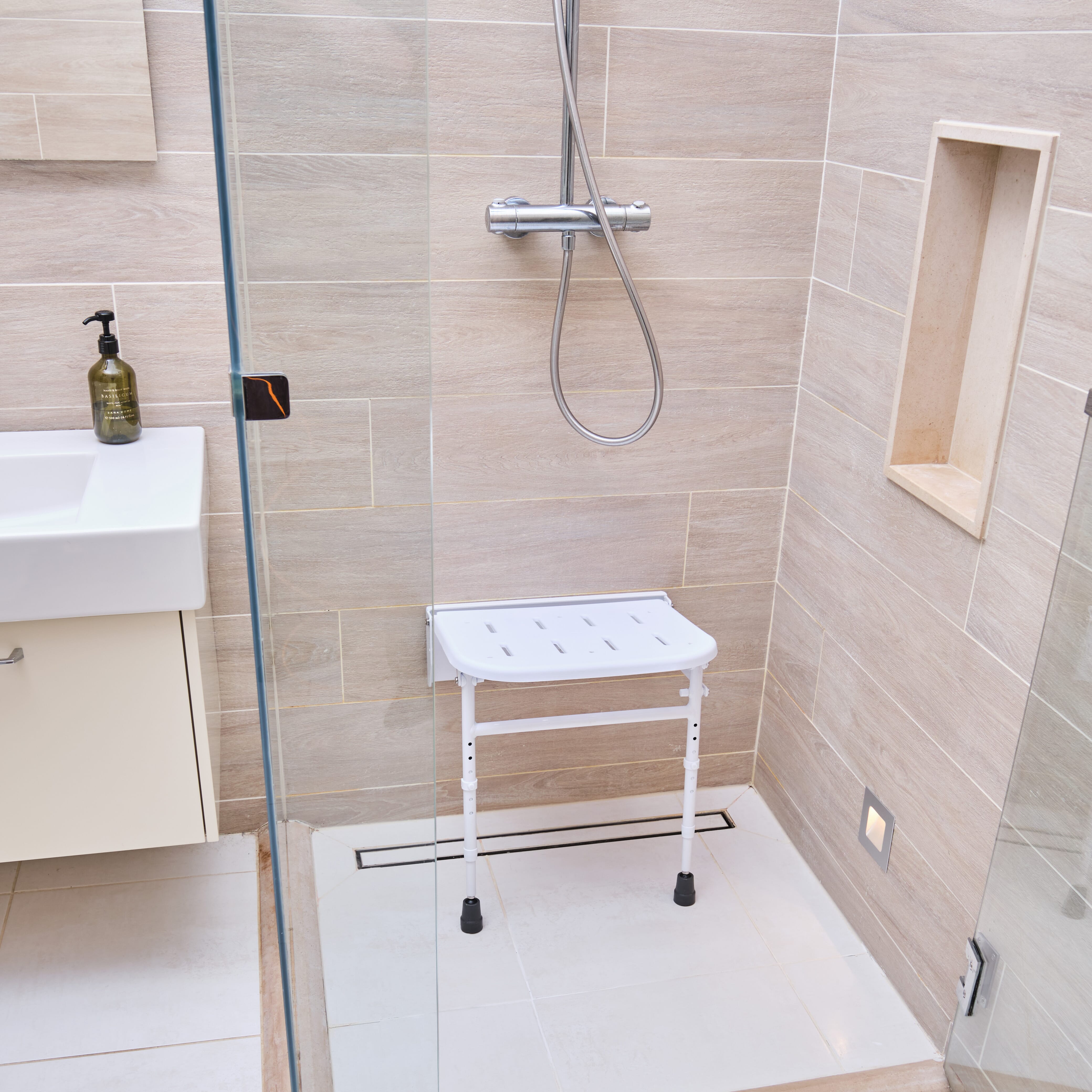 Shower stool wall mounted sale