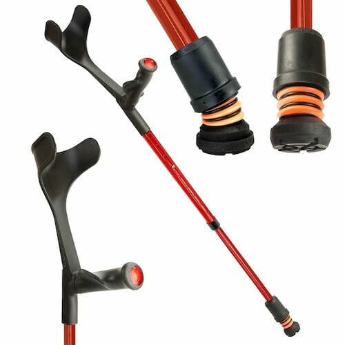 Flexyfoot Oc C Grip Fixed Crutch Red R - Eden Mobility