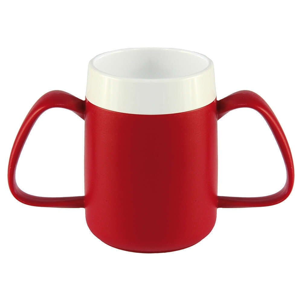 Thermo Safe Two Handled Mug Red/White - Eden Mobility