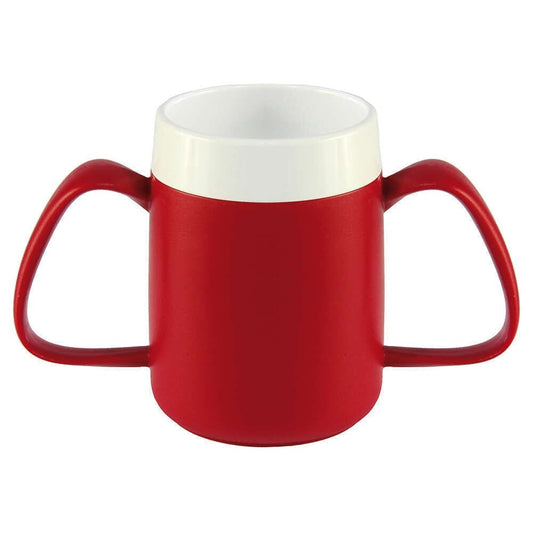 Thermo Safe Two Handled Mug Red/White - Eden Mobility