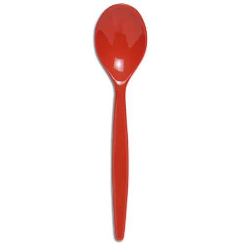 Antibacterial Plastic Spoon - Red - Eden Mobility