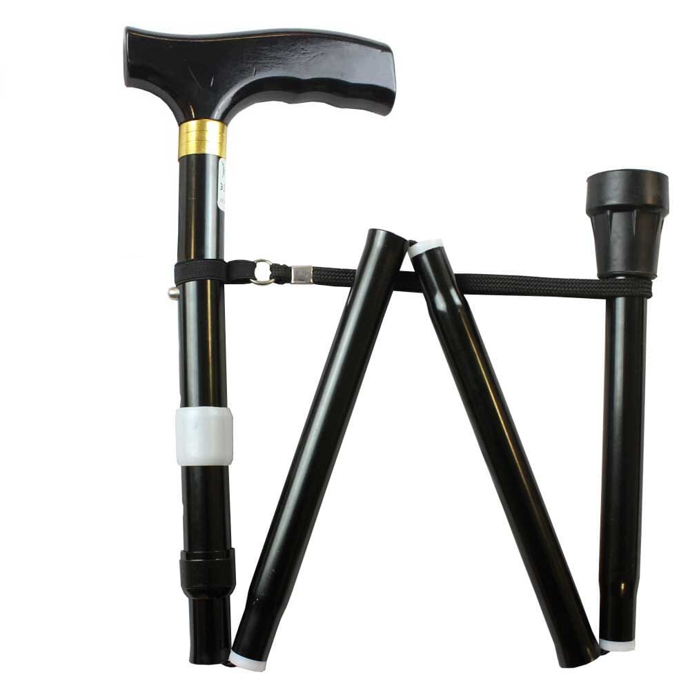 Nrs Folding Walking Stick-Black - Eden Mobility