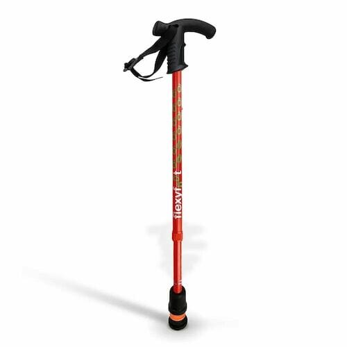 Flexyfoot Telescopic Stick - Red (Derby) - Eden Mobility