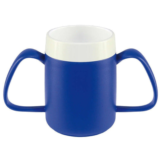 Thermo Safe Two Handled Mug Blue/White - Eden Mobility