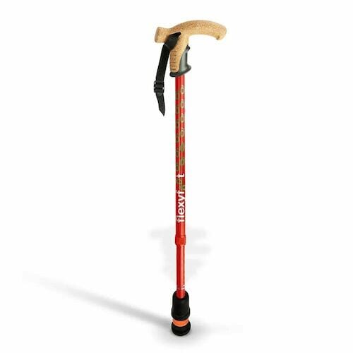 Flexyfoot Telescopic Stick - Red (Cork) - Eden Mobility