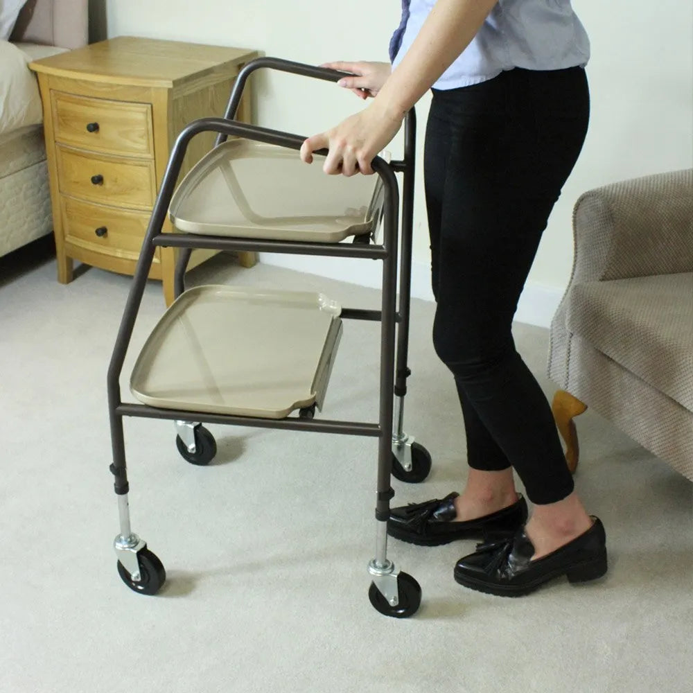 NRS Healthcare Home Helper Wheeled Trolley - Brown - Flat Pack - Eden Mobility