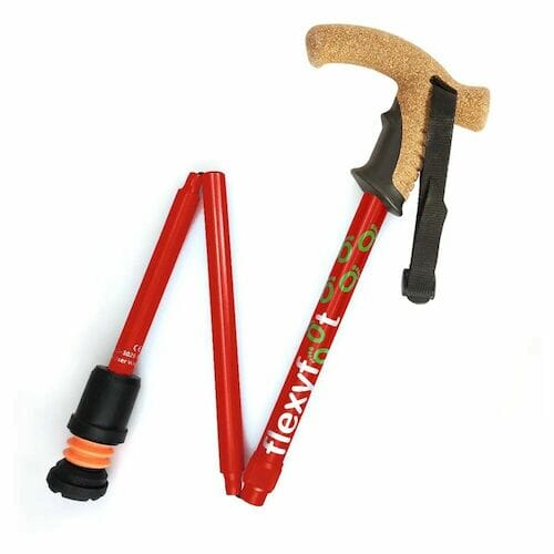 Flexyfoot Folding Stick - Red (Cork) - Eden Mobility