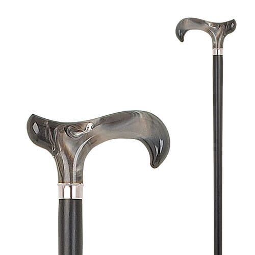 Grey Marble Derby Walking Stick - Eden Mobility