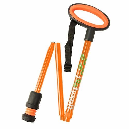 Flexyfoot Folding Stick - Orange (Oval) - Eden Mobility