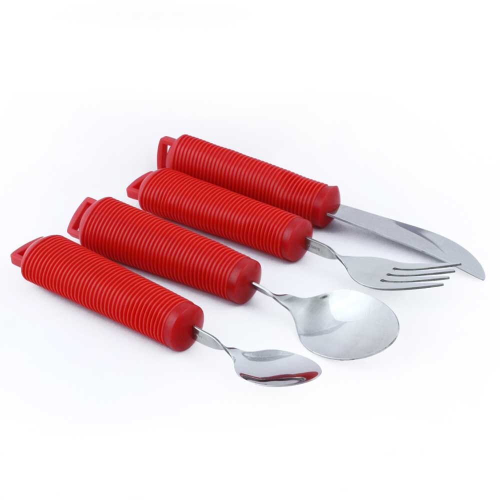 Red Handled Cutlery Set Of 4 - Eden Mobility