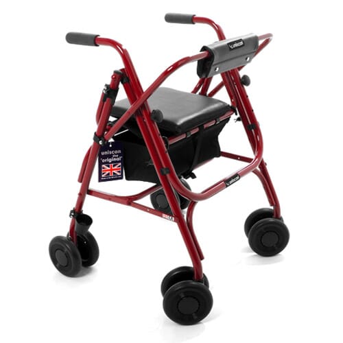 Burgundy Glider Plus Rollator - High - P - Eden Mobility