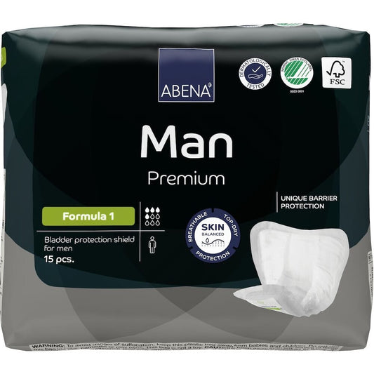 Abena Man Formula 1, Premium - Pk15 Pads - Eden Mobility