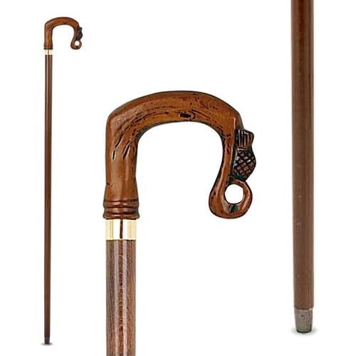 Shepherds Crook Walking Stick - Carved T - Eden Mobility