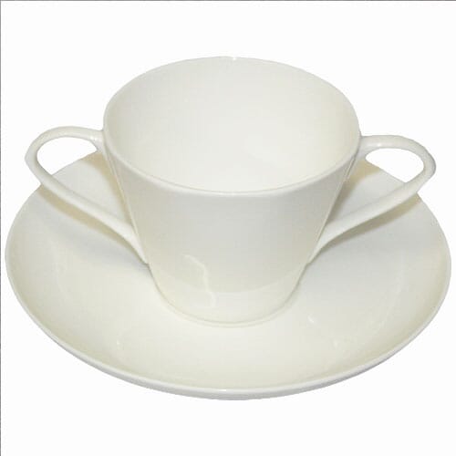 Two Handled Bone China Cup And Saucer - - Eden Mobility