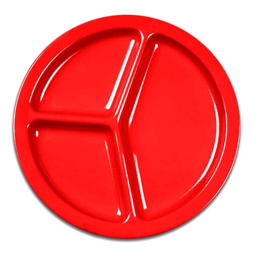 Melamine Portion Plate - Red - Eden Mobility