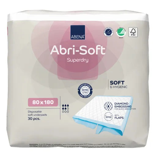 Abena Abri-Soft Superdry Disposable Bed Pads with Flaps - Eden Mobility