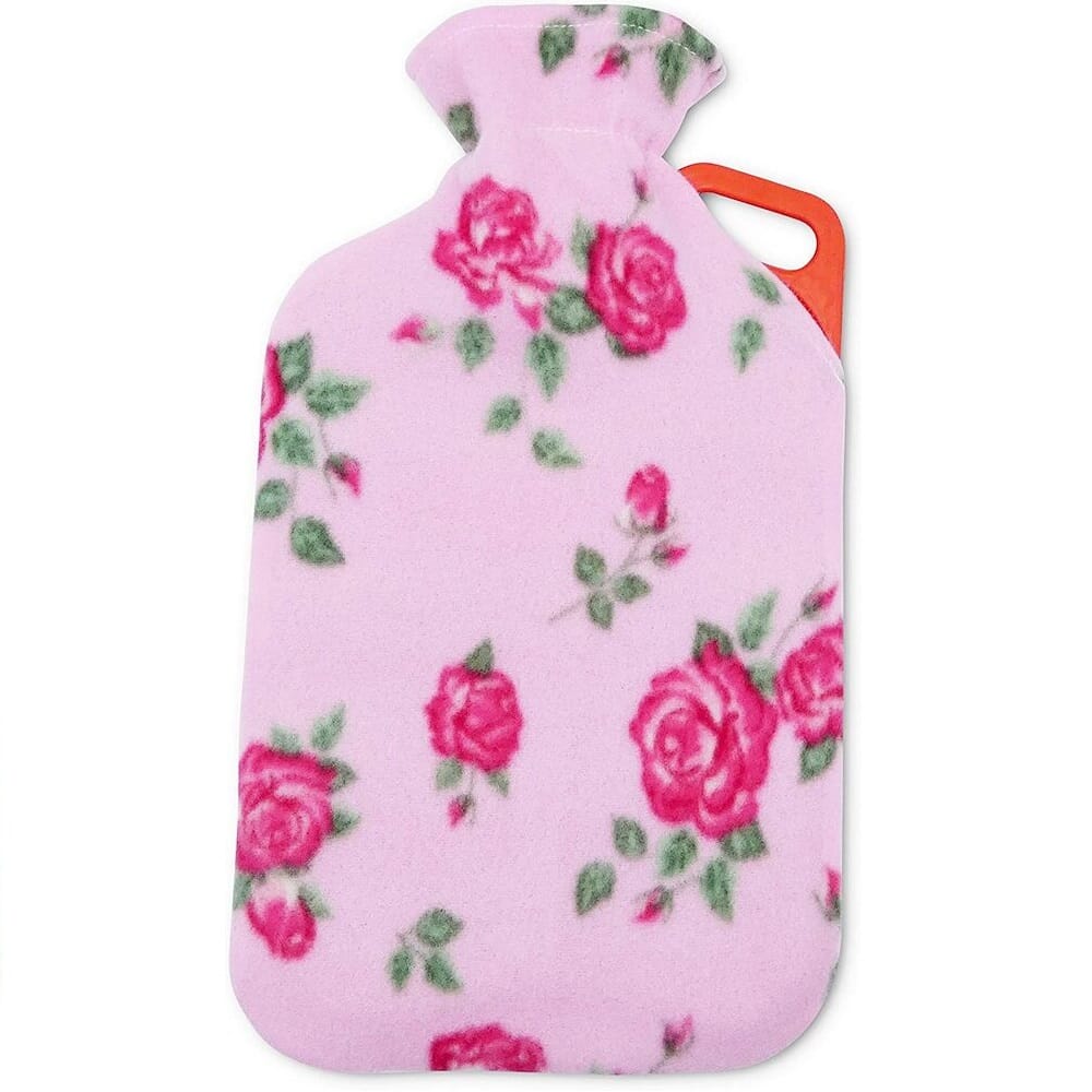 2L Hot Water Bottle W/ Handle Pink Flora - Eden Mobility