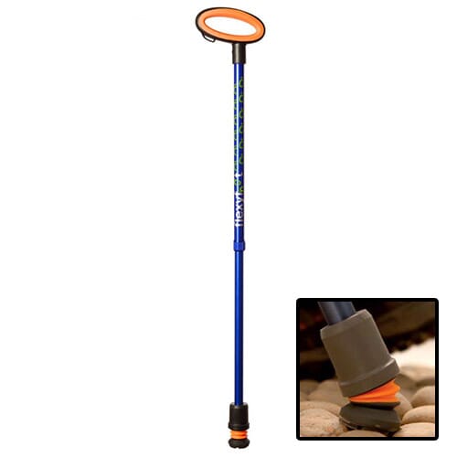 Easy Grip Flexyfoot Walking Stick - Blue - Eden Mobility