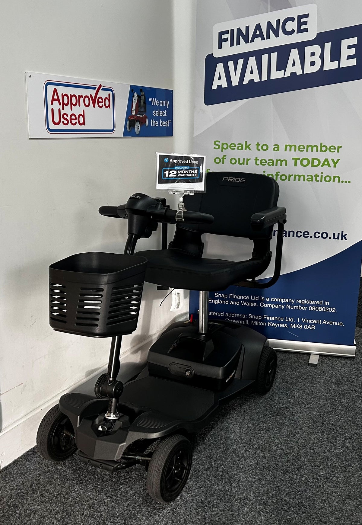 Pride Go Go Ultra in Black | Refurbished Mobility Scooter Stockport