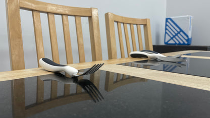 Kura Care Black And White Cutlery Set