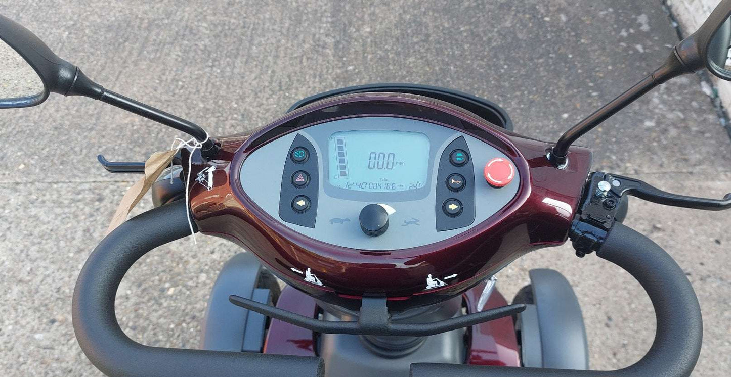 Close Up Of 
Vanos Galaxy 2 Red Mobility Scooter