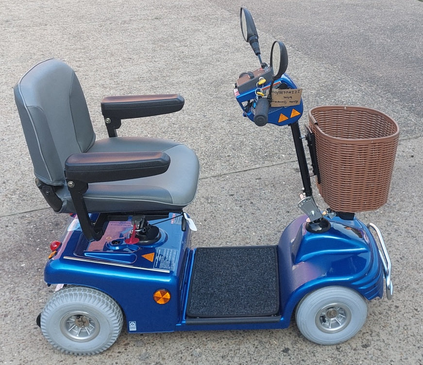 Side view of 
Roma Sovereign Blue Mobility Scooter