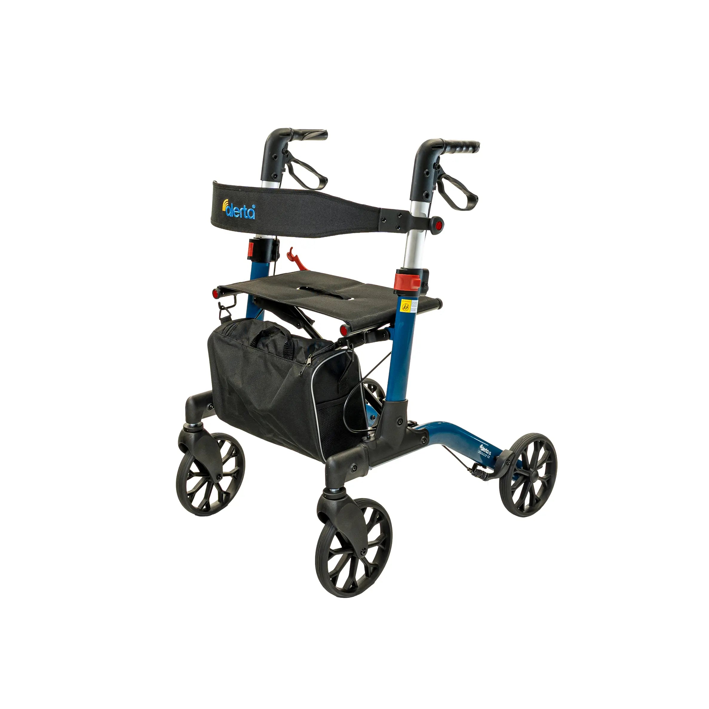 Alerta Four-Wheel Aluminium Rollator with Seat and Bag