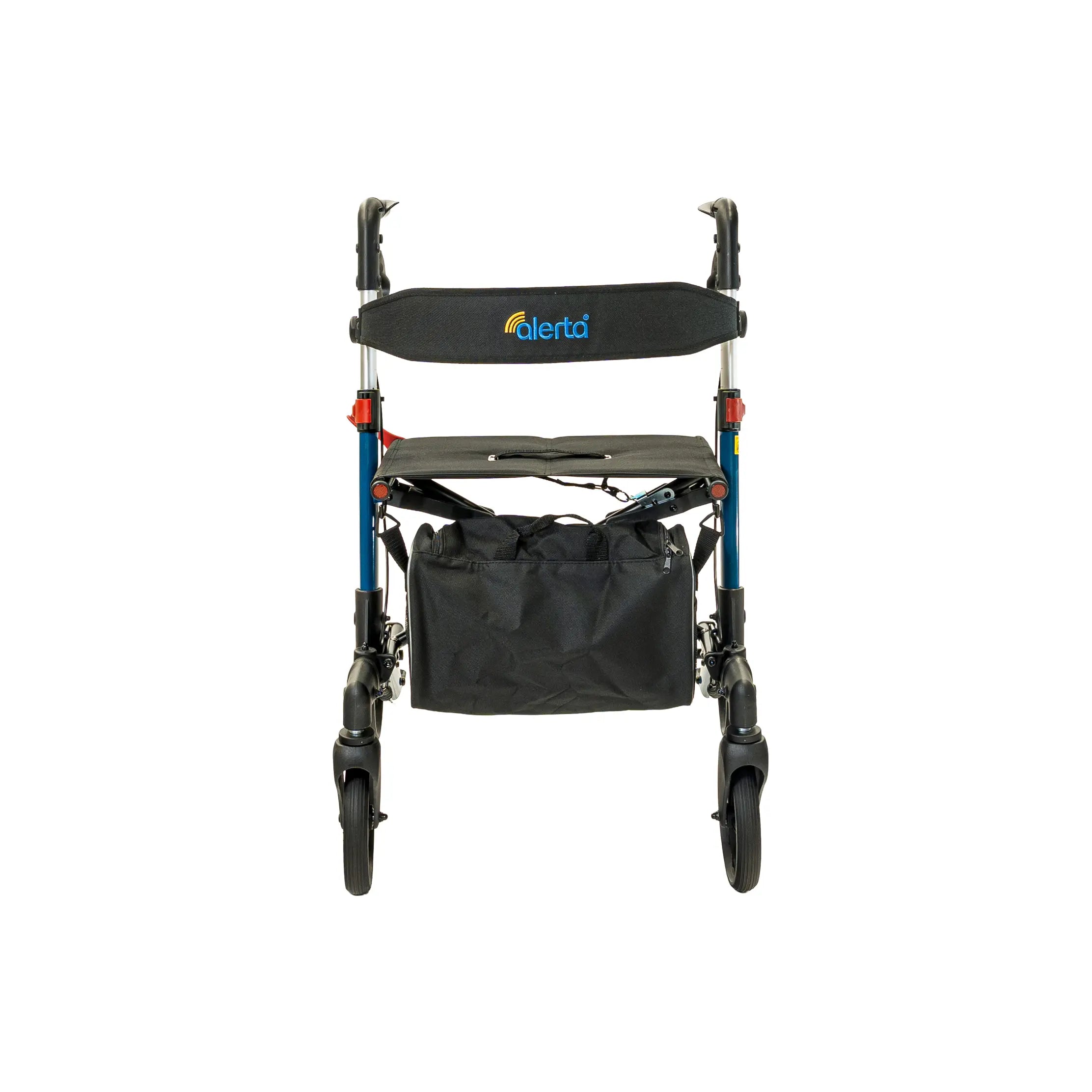 Alerta Four-Wheel Aluminium Rollator with Seat and Bag