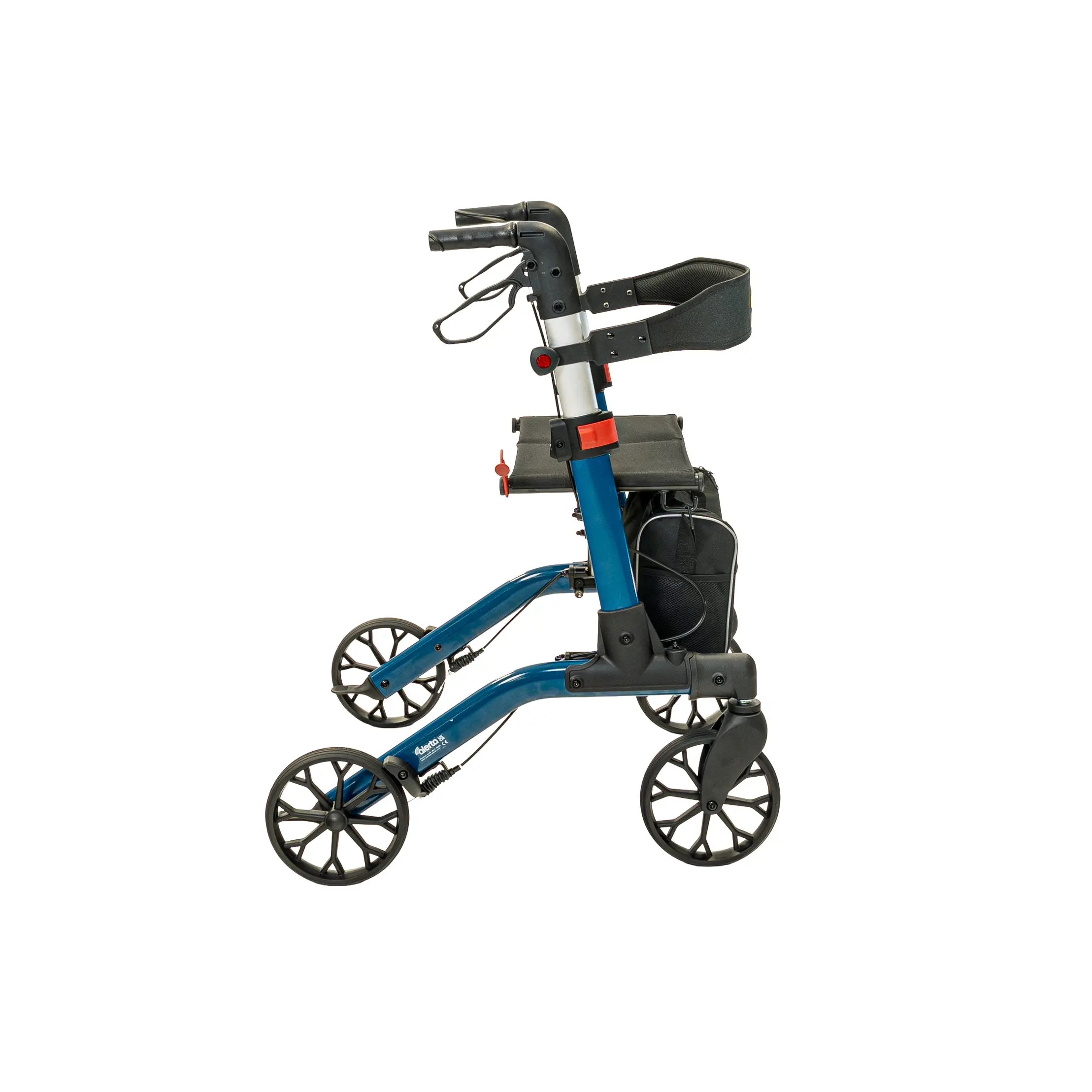 Alerta Four-Wheel Aluminium Rollator with Seat and Bag