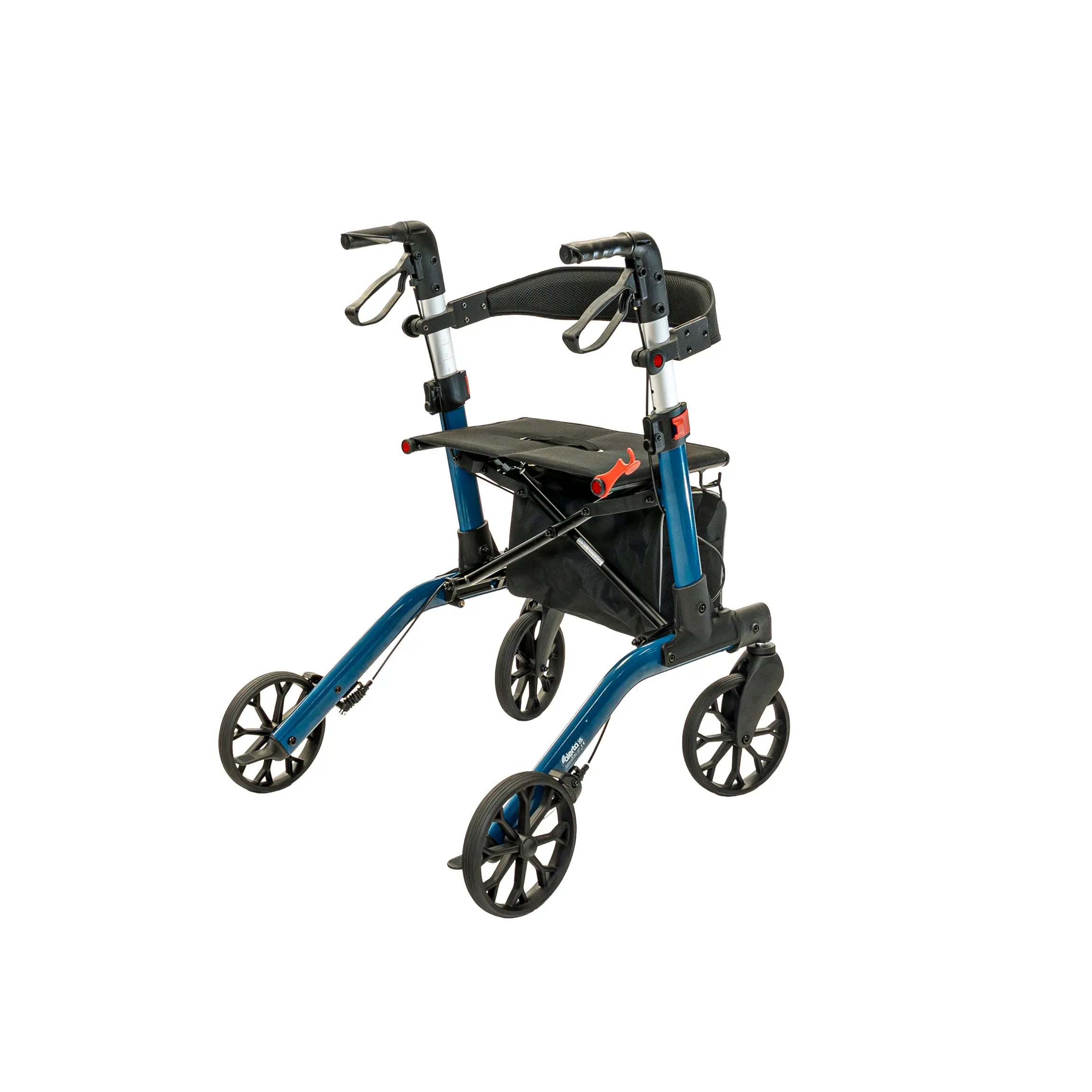 Alerta Four-Wheel Aluminium Rollator with Seat and Bag